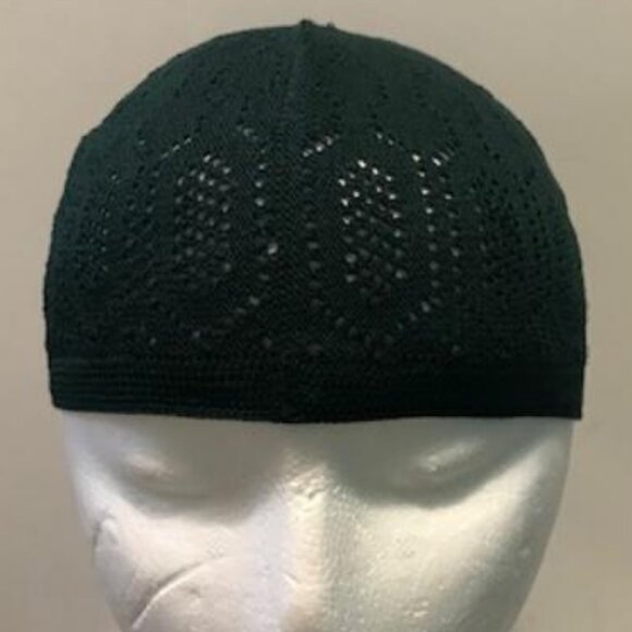 Turkish Knit Cotton Kufi Mercan Skull Cap Green - Picture 1 of 2